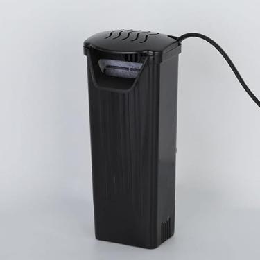 Imagem de FRIRODSAY Filtro de aquário para tanques de peixes para tanques de tartaruga, répteis, anfíbios, sapo, ciclídeos, salamandra ou tanque de peixes fluxo de água bomba limpa de água (filtro preto 3,5W)