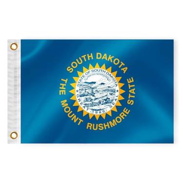 Imagem de South Dakota State Boat Nautical Flag 30,5 x 45,7 cm, dupla face, 3 camadas, SD, bandeira marítima, nylon, pequeno iate, vela, pontão, barco, quadriciclo, caminhão, jipe, motocicleta, bandeira,