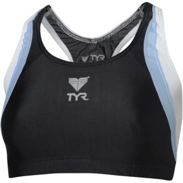 Imagem de TYR Multisport Top de biquíni feminino Splice Maxback para treino, preto, extra pequeno
