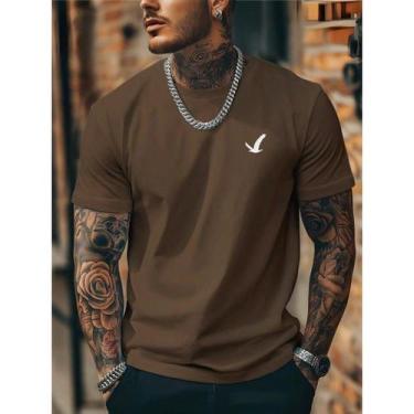 Imagem de Camiseta Masculina Aguia Camisa 100% Algodao Blusa Malha Premium Lança