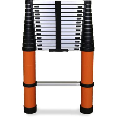 Imagem de Escadas telescópicas de alumínio 6,2m 6m 5m 4,1m 3,8m 3,2m 2,6m 2m, escadas telescópicas estendem e sobem escada para loft no telhado de casa RV sótão, carga 150kg WZSS estabilizar, 6,2m/20