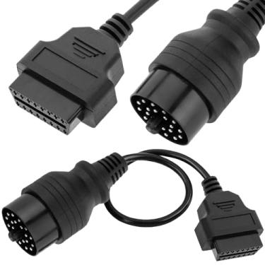 Imagem de DKARDU Cabo OBD de 20 pinos para OBD2 de 16 pinos para BMW, OBD II fêmea para adaptador OBD macho cabo conversor de extensão para BMW (40 cm/15,7 polegadas)