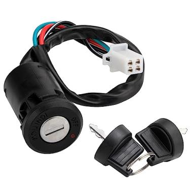 Imagem de Smotrcc Conjunto de chaves de ignição de 4 pinos com tampa para montagem chinesa de 4 fios 50cc 70cc 90cc 110cc 125cc 150cc 200cc 250cc Dune Buggy Go Kart ATV 4 rodas (pacote com 2)