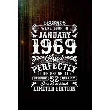 Imagem de Legends Were Born In January 1969 52nd Quarantine Birthday Notebook 114 Pages Size 6''x9'' / College Ruled