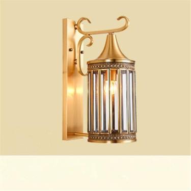 Imagem de Contemporâneo LED ao ar livre Latão Lâmpada de parede Elétrica Americana Simplicidade Impermeável Varanda Corredor Corredor Pátio Villa Gate Hotel Lâmpada de parede (Estilo 10)