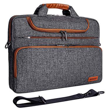 Imagem de DOMISO 17 polegadas Multifuncional Bolsa de ombro para laptop para notebooks de 17-17,3 à prova d'água/Acer/HP/MSI/ASUS, cinza escuro