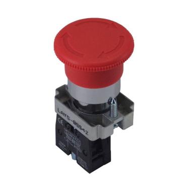 Imagem de Botão de Emergência Modelo Metálico XB2-BS542 Vermelho - Trava (Gira p/ Destravar) 1NF