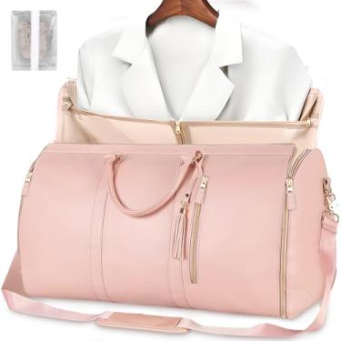 Imagem de Pearpot Bolsa de Viagem Feminina, Bolsa Academia, Bolsa Esportiva, Rosa, 51 cm x 25 cm x 31 cm