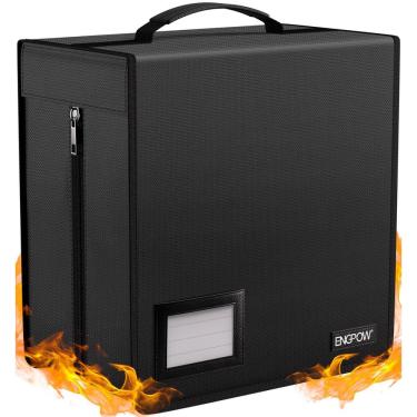 Imagem de Estojo de CD ENGPOW, fichário de CD à prova de fogo com capacidade de 400, preto