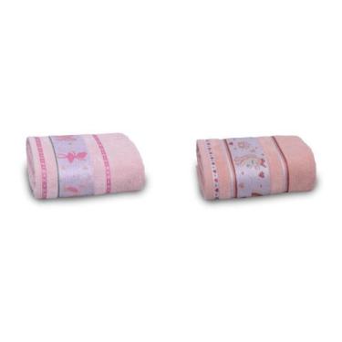 Imagem de Kit 2 Toalhas de Banho Infantil Soft Baby Appel, Unicornio e Bailarina
