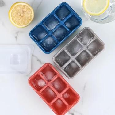 Imagem de Molde de silicone para grade de gelo, fundo macio, artefato de cubo de gelo congelado, Xiaoice, molde de gelo, geladeira doméstica, caixa de gelo com tampa
