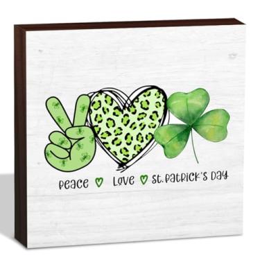 Imagem de Placa decorativa de casa de fazenda, dia de São Patrício, placas, caixa de madeira irlandesa, sorte, decoração de mesa, placa de bloco de madeira, sinal de caixa verde, decoração de escritório para