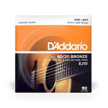 Imagem de Encordoamento Violão Aço .010 Daddario 80/20 Bronze Ej10 - NoBrand