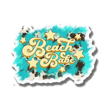 Imagem de Ímã Beach Babe - Ímã de água salgada para férias na praia - Ímã de superfície de metal para geladeira de carro e caminhão - 12 cm no lado mais longo - Feito nos EUA - AAMT0071