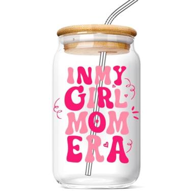 Imagem de Nurforta Presentes para mãe, 473 ml, caneca de café gelado com tampas - In My Girl Mom Era - Presentes de Dia das Mães para Nova Mãe, Presentes para grávidas, mamãe