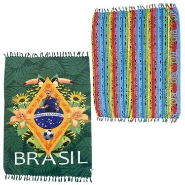 Imagem de Kit Canga Praia Jogador Brasil Love Rio De Janeiro Colorida - Breeza S