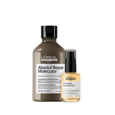 Imagem de Kit Absolut Repair Molecular Sh 300ml + Óleo 30ml - Loreal Profissiona