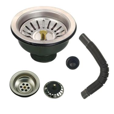 Imagem de Ralo Valvula Dreno De Pia Filtro 10x10 Sifao Tubo De Escoamento Cozinha Lavanderia Lavabo Casa Apartamento