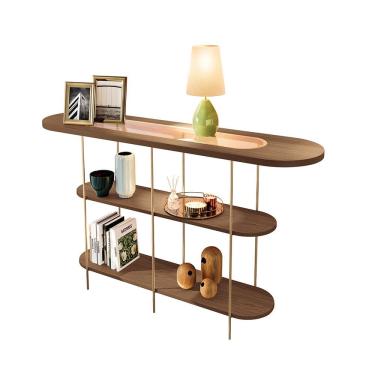 Imagem de Aparador de Sala com Prateleiras Pé em Metal 135cm Evan H01 - D`Rossi