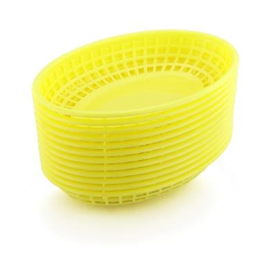 Imagem de New Star Foodservice 44195 Cestas de Comida Rápidas, 23 x 15 cm, Oval, Conjunto de 36, Amarelo