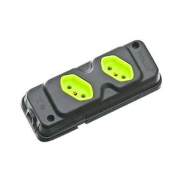 Imagem de Tomada Barra Fiolux Dupla 2P+T20A Preto, Preto