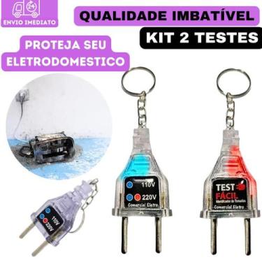 Imagem de Kit 2  Chaveiro Identificador Tomada 110 220v Ferramentas Cuidados e P