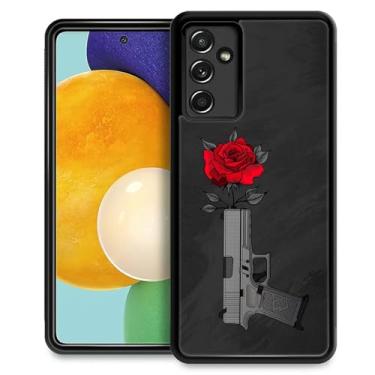 Imagem de yicomon Capa para celular compatível com Samsung Galaxy A14 5G, estampa rosa na arma, durável, moderna, engraçada, capa protetora macia antiarranhões à prova de choque