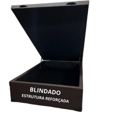Imagem de Cama Bau Casal Super Reforçada - Blindado Corino Linho 