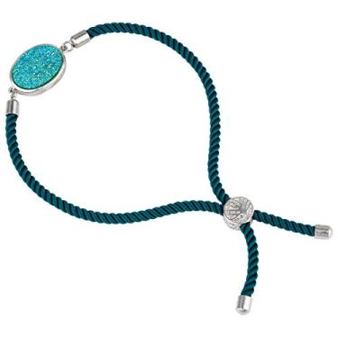 Imagem de Pulseira Nupuyai com pedra de quartzo de cristal drusa para homens e mulheres, bracelete ajustável de amizade para unissex Multicor