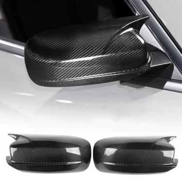 Imagem de FINMOKAL Tampa de espelho de porta lateral de fibra de carbono real compatível com Dodge Charger 2011-2021 / Chrysler 300 300C 2011