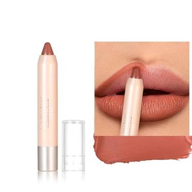 Imagem de Easilydays Delineador labial fosco cremoso – cor labial ultra fosca, cobertura total, pigmento alto, à prova d'água, de longa duração, em forma de giz de cera para mulheres (#02)