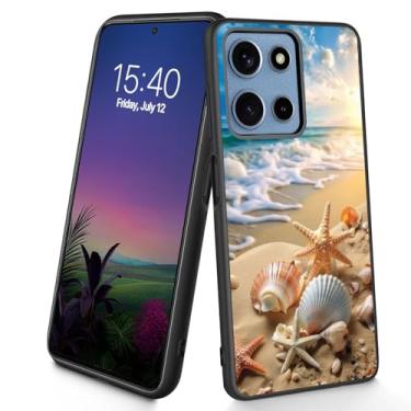 Imagem de Bxgolkgd Projetada para Moto G Power 2025, capa protetora antiderrapante de silicone TPU macio e fino à prova de choque para Motorola Moto G Power/Play 2025 6,8 polegadas, concha de praia estrela do