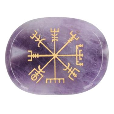 Imagem de Cálculos de Símbolo de Runa de Cura, Esculpida à Mão, para Cicatrização de Chakra No Bolso, Bolsa ou Palmeira, Curador de Ferramentas Espiritual (Tipo 1)