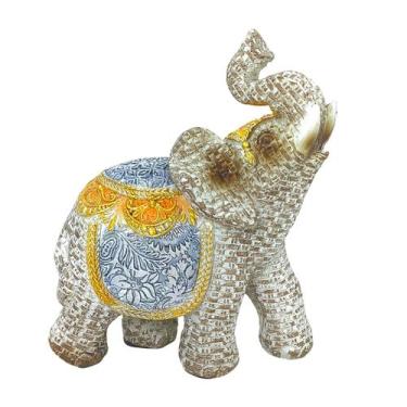 Imagem de Elefante Decorativo Em Resina Indiano Sabedoria Sorte O - Luthi Comérc