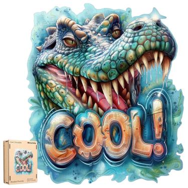 Imagem de Puzzle de madeira Reouinty Cool Crocodile 500 peças para adultos