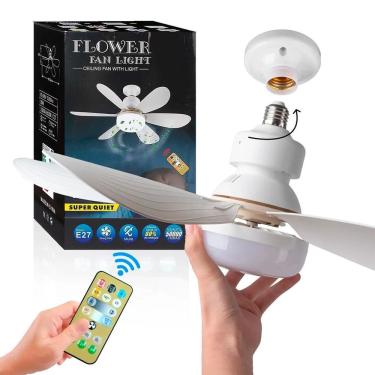 Imagem de Ventilador De Teto Moderna Lâmpada Silencioso Bivolt 6 Pás
