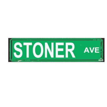 Imagem de Placa de rua Stoner AVE para placa de nome de porta, placa para casa, pátio, jardim, bar, casa de fazenda, garagem, placa de latão verde, 40,6 x 10,2 cm