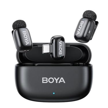 Imagem de Microfone Lapela Boya Mini-14 USB-C Sem Fio Preto, Áudio Profissional Gravações e Lives, Compativel Dispositivos USB-C, Discreto e Portátil, Ideal para Profissionais e Criadores de Conteúdo