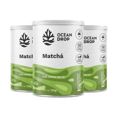 Imagem de Kit 3 Matchá Chá Verde Ocean Drop Vegano 125g