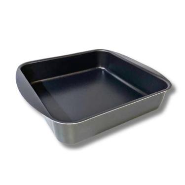 Imagem de Forma Bolos Assados Quadrada Teflon Antiaderente - Marcolar, Preta