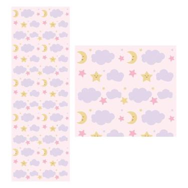 Imagem de Papel De Parede Adesivo Nuvem Rosa 1,5 Metros O Rolo Np367