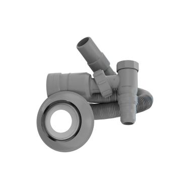 Imagem de Kit Adaptador Articulado Blukit para Saída de Máquina de Lavar Roupa/Louça com Mangueira 2,2m Cinza