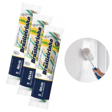 Imagem de Kit 3un Rolo De Lã Pintura Anti Respingo 23cm Brasileirinho Atlas