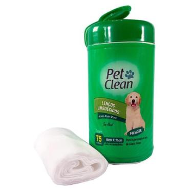 Imagem de Toalhas Lenços Umedecidos Pet Cães e Gatos Filhote 75 unidades - Pet C