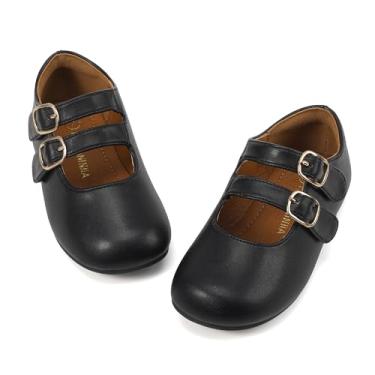 Imagem de PANDANINJIA Sapato social infantil Mary Jane Sapatilha infantil florista menina escola igreja, Blackpu, 15