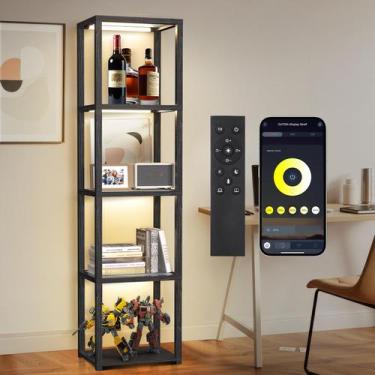 Imagem de Luminária de chão com prateleiras OUTON 67 Glass Display Black