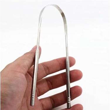 Imagem de Raspador de Língua Ayurvédico em AÇO INOX Original NO2PROBLEMS Limpeza Bucal Profunda Anti-Ferrugem e Durável Acabamento Sofisticado Premium