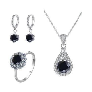 Imagem de Conjunto de Joias com Charme Moissanita - Prata Esterlina 925 - Anel, 