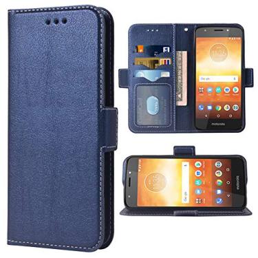Imagem de Capa de telefone para Moto E5 Play Cruise Folio Flip Wallet Case, couro PU com compartimentos para cartão de crédito, proteção de corpo inteiro, suporte, capa protetora para celular Motorola