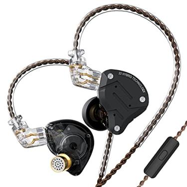 Imagem de Cinco fones de ouvido com motorista, KZ ZS10 PRO Fones de ouvido isolantes de ruído de alta fidelidade com cabo destacável 2 pinos 0,75 mm (com microfone, areia preta)